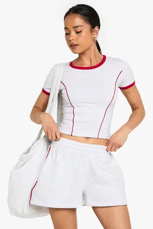 Boohoo Piping Detail T-Shirt And Short Tracksuit - - S