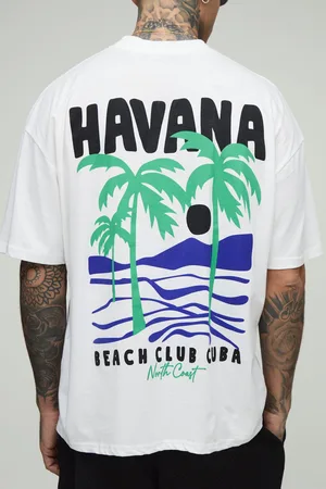 Boohoo Tall Oversized Havana Palm Printed T-Shirt - - 2XL