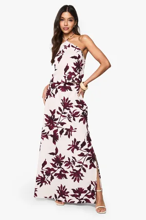 Boohoo Floral Basic Bias Cut Woven Maxi Skirt - - 6