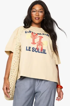 Boohoo Plus Lobster Graphic Oversized T-Shirt - - 28