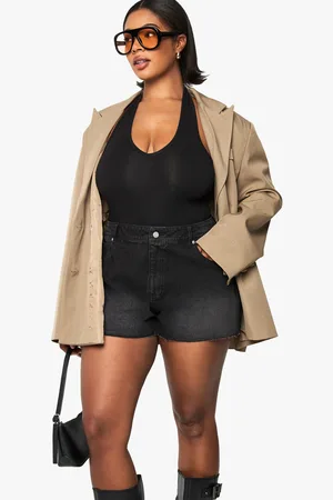 Boohoo Plus Raw Hem Denim Short - - 20