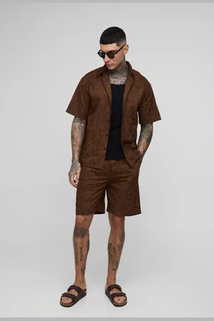 Boohoo Tall Oversized Collared Shirt & Relaxed Short Set - - S