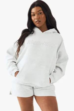 Boohoo Plus Dsgn Studio 3D Embroidered Oversized Hoodie - - 16