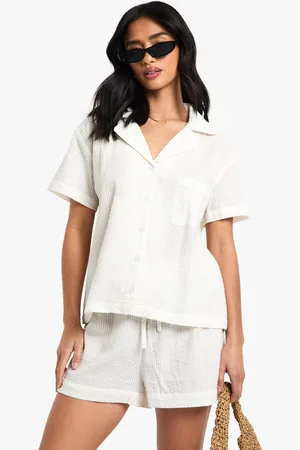 Boohoo Petite Seersucker Stripe Trouser Co Ord - - 6