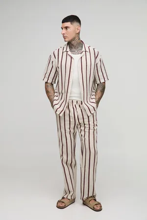 Boohoo Tall Oversized Dropped Revere Shirt & Relaxed Trouser Set - - S
