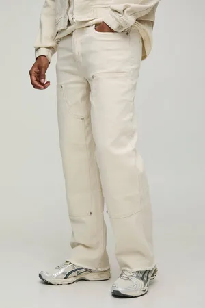 Boohoo Relaxed Herringbone Twill Carpenter Trousers - - 28