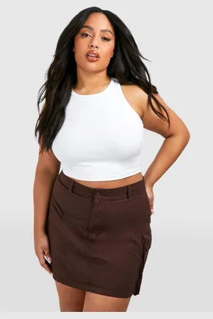 Boohoo Plus Washed Dropped Cargo Pocket Mini Skirt - - 18