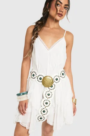 Boohoo Western Gem Detail Disc Belt - - ONE SIZE
