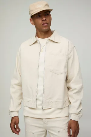 Boohoo Relaxed Herringbone Twill Harrington Jacket - - S