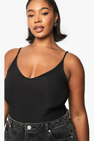 Boohoo Plus Double Layer Slinky Strappy Bodysuit - - 20