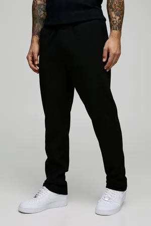 Boohoo Elasticated Waist Slim Fit Waffle Smart Trousers - - S