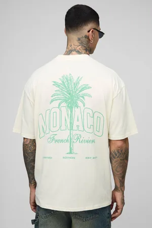 Boohoo Tall Oversized Monaco Palm Printed T-Shirt - - M