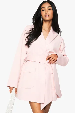 Boohoo Tailored Oversized Wrap Blazer Dress - - 8