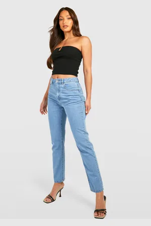 Boohoo Tall Basics High Waist Mom Jeans - - 8