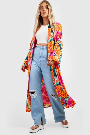 Boohoo Plus Floral Maxi Kimono - - 20
