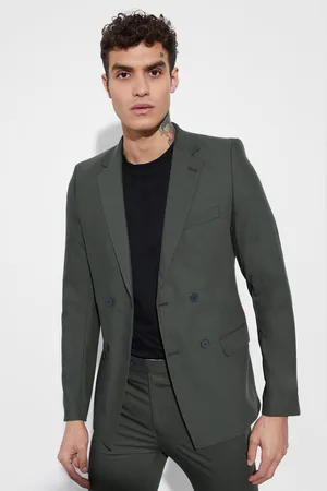Boohoo Mens Super Skinny Double Breasted Suit Jacket