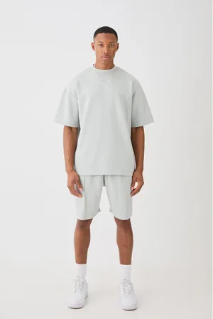 Boohoo Mens Oversized T-shirt & Short Interlock Set