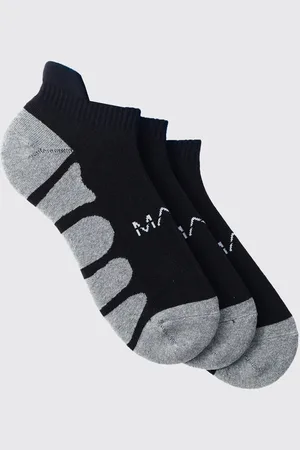Boohoo Mens 3 Pack Man Active Gym Cushioned Trainer Sock