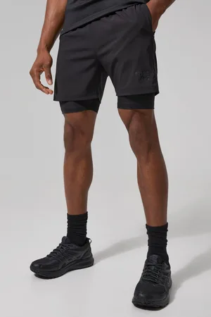 Boohoo Mens Man Active Training Dept 5inch 2-in-1 Regular Fit Shorts