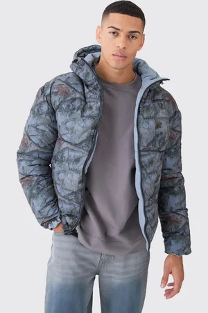 Boohoo Mens Reversible Camo Puffer Jacket
