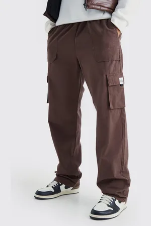 Boohoo Mens Tall Elastic Waist Relaxed Fit Buckle Cargo Jogger