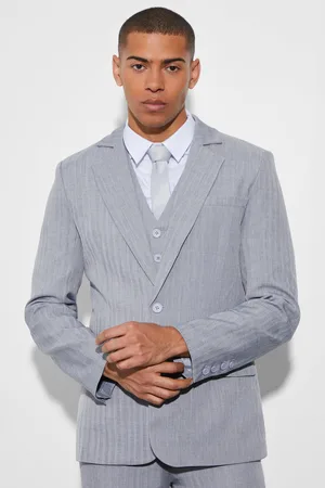 Boohoo Mens Skinny Single Breasted Textured Suit Jacket