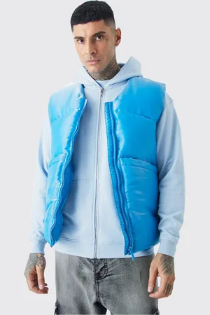 Boohoo Mens Tall Liquid Metallic Nylon Padded Gilet