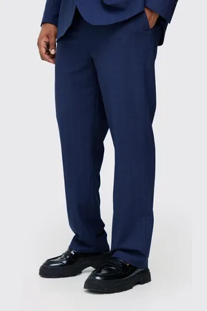 Boohoo Mens Plus Check Regular Fit Suit Trouser