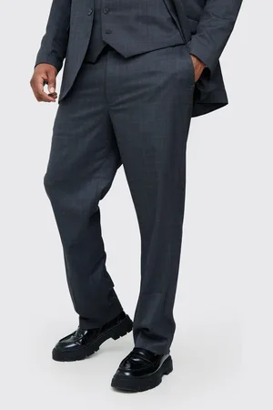Boohoo Mens Plus Check Regular Fit Suit Trouser