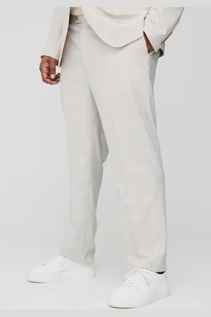 Boohoo Mens Plus Checked Skinny Fit Trousers
