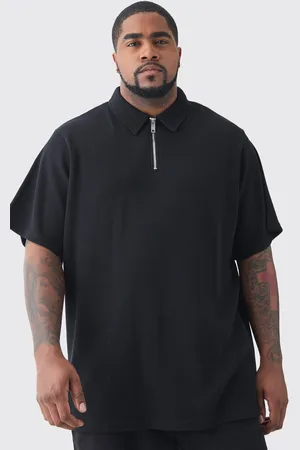 Boohoo Mens Plus Regular Fit Waffle Polo