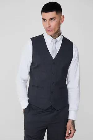 Boohoo Mens Tall Check Waistcoat