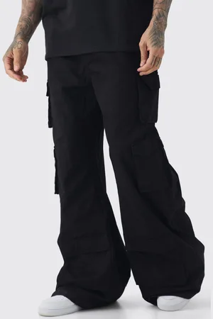 Boohoo Mens Tall Extreme Baggy Rigid Multi Cargo Pocket Trousers
