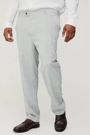 Boohoo Mens Plus Window Pane Check Skinny Fit Trousers