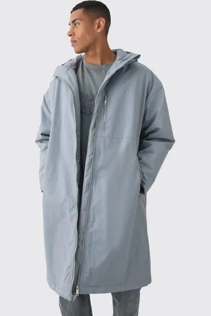 Boohoo Mens Oversized Padded Tech Longline Mac In