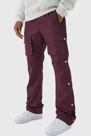 Boohoo Mens Elasticated Waist Slim Flare Stacked Cargo Trousers