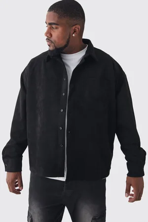 Boohoo Mens Plus Faux Suede Button Through Overshirt