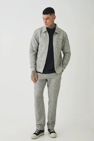Boohoo Mens Tall Textured Harrington Jacket