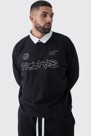 Boohoo Mens Plus Oversized Applique Rugby Polo