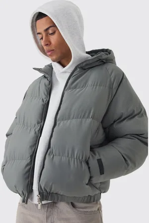 Boohoo Mens Man Regular Fit Hooded Puffer Coat In