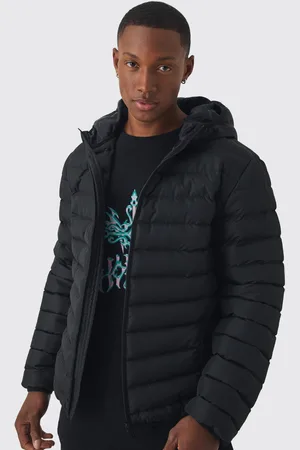 Boohoo Mens Regular Fit Quilted Zip Through Hooded Jacket