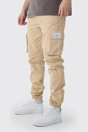 Boohoo Mens Tall Elasticated Waist Branded Slim Fit Cargo Jogger