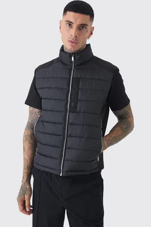 Boohoo Mens Tall Official Funnel Neck Puffer Gilet In