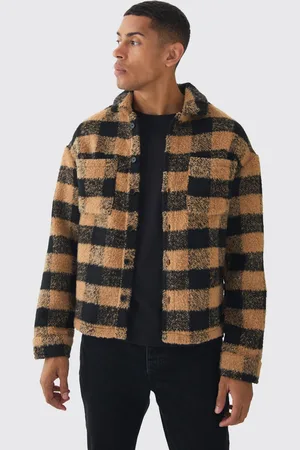 Boohoo Mens Regular Brushed Check Overshirt