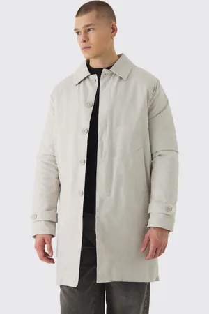 Boohoo Mens Quilted Padded Longline Mac In