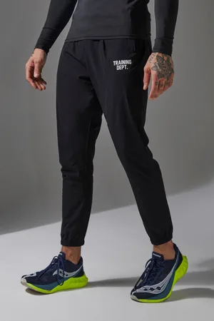 Boohoo Mens Training Dept Stretch Woven Perforated Tapered Jogger