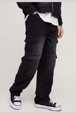 Boohoo Mens Tall Heavyweight Relaxed Fit Multi Cargo Pocket Trousers