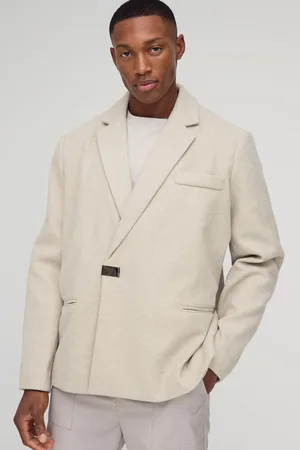 Boohoo Mens Oversized Wool Look Boxy Blazer