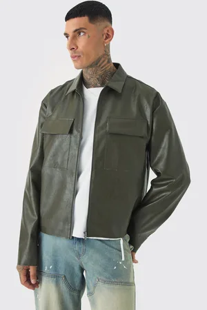 Boohoo Mens Tall Tailored PU Harrington Jacket