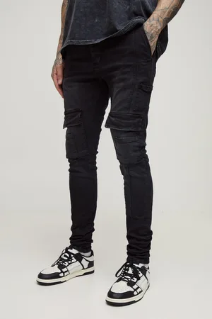 Boohoo Mens Tall Heavyweight Skinny Fit Cargo Trousers
